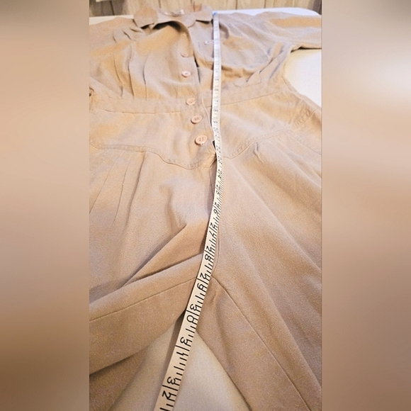 Collared Jumpsuit with Button-Up Front and Elasticized Waist - Vintage Nok Nok  - Picture 10 of 14